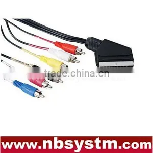 Scart Plug Male to 6x RCA Plug Male Cable thumbnail-1