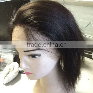 10'' Short Human Hair Wig #1b Straight Human Hair Full Lace Wig thumbnail-4