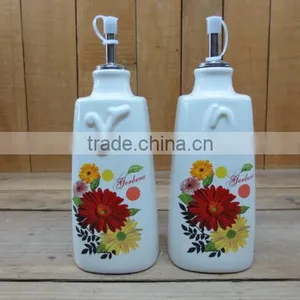Decorative New Cosmos Ceramic Oil and Vinegar Cruets Set thumbnail-1