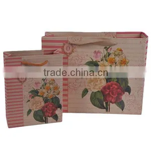Antique Flower Printing Paper Shopping Bag thumbnail-2