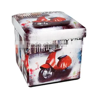 2016 Hotsales Vintage Folding Storage Stool Seating Box Ottaman thumbnail-6