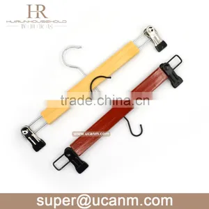 HRW-U36AN Wood Pant Hanger With Belt Hook in the Bottom thumbnail-1
