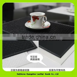 Classic 100% Reversible Leather Coaster Heat Resistant Leather Placemat 16018 thumbnail-3