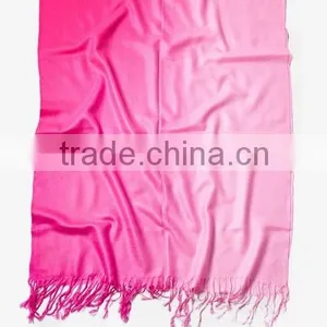 Pink Acrylic Gradient Rainbow Viscose Pashmina Scarf thumbnail-2