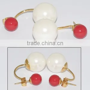 Fashion Stainless Steel Pearl Earring With Diamond Jewellery thumbnail-6
