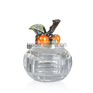 RORO Blessed Events Persimmon Enamel Crystal Glass Jewel Box thumbnail-1