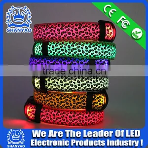 2015 Hot Selling Christmas LED Eembroidered Ppet Collar With Leopard thumbnail-3