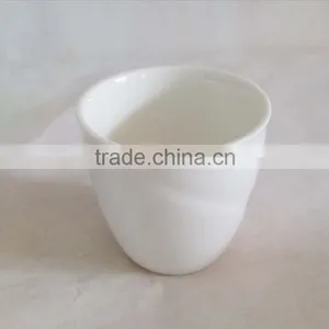 White Custom Wide Mouth Porcelain Handleless Tea Cups thumbnail-2