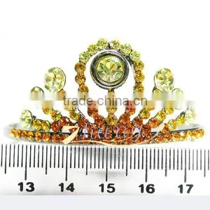 Fashion Bridal Crown With Colored Rhinestone thumbnail-1