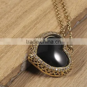 Wedding Accessories Gold Jewelry 18k Heart Shape Pendant Necklaces Costume Jewelry Set Dubai Gold Jewelry thumbnail-3