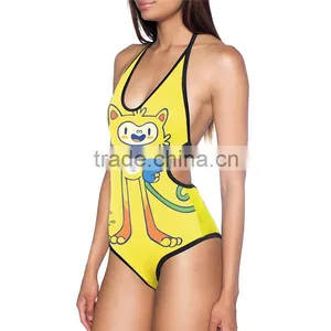 2016 Women Swimsuits 3D Print Hollow Beachwear Plus Size N2-293 thumbnail-1