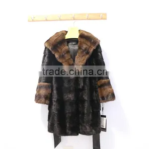 2016 New Factory Grey Natural Long Mink Fur Coat for Fashion Women thumbnail-1