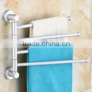 Aluminum Towel Bars Movable Rotating in Space Four-bar Bathroom Towel Rack thumbnail-1