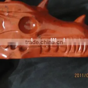 Wholesale Beautiful Red Jade Crystal Dragon Skull Head thumbnail-1