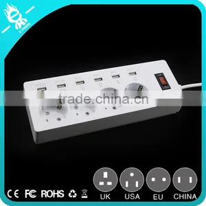2016 New Electric Socket Surge Protector Retractable Smart 6 Usb Power Strip thumbnail-4