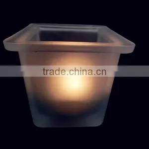 Candle Holder /clear Glass Frosted Wax Storage Empty Jar thumbnail-3