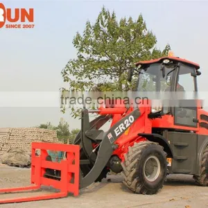 Qingdao Everun ER20 Front Loader Type Compact Wheel Loader With Wooden Forks thumbnail-5
