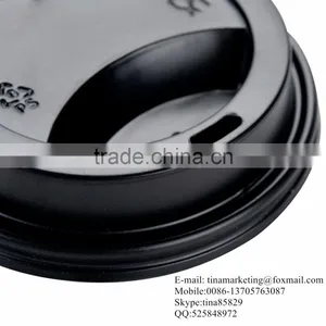 Choice 10, 12, 16, and 20 Oz. Black Hot Paper Cup Travel Lid/ Plastic Coffee Cup Lid thumbnail-5