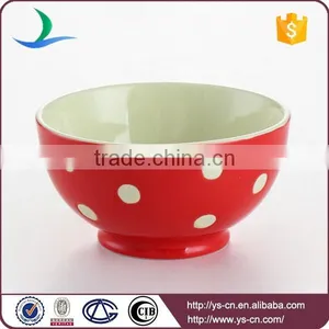 Home Goods White Dot Decal Custom Printed Ceramic Bowls for Sale thumbnail-2