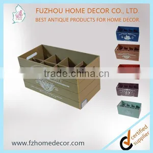 Distressed Wooden Storage Crate With Metal Handle thumbnail-2