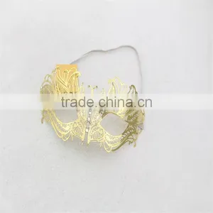 Masquerade Mask for Halloween Gold Metallic Mask With Diamond thumbnail-4
