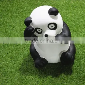 Home Garden Seats Christmas Decorative 30cm Height Small Artificial White and Black Fiberglass Chinese Flat Panda E10 28X02 thumbnail-2
