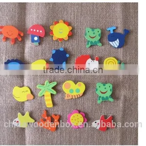 Hot Sell Wooden Fridge Cartoon Label Stickers With Magnet thumbnail-1