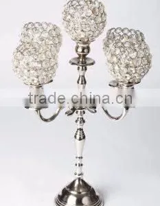 Silver Plated Crystal Ball Candelabra for Wedding thumbnail-1