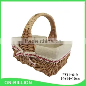 Handled Natural Wicker Decorating Flower Girl Basket thumbnail-2
