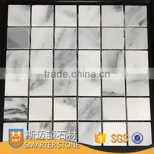 Ink White Stone Tile Marble Mosaic Floor for Hotel thumbnail-1