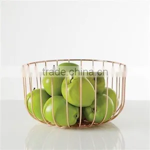 Rose Gold Copper Fruit Basket Fruit Bowl thumbnail-4