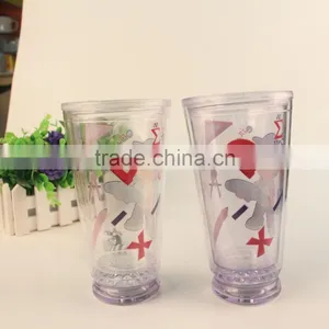 Customized Design PS Clear Tumbler With Straw for Promotion thumbnail-1