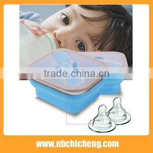 Food Grade Silicone Lunch Box, Collapsible Lunch Bento Box, Foldable Silicone Food Boxes thumbnail-4