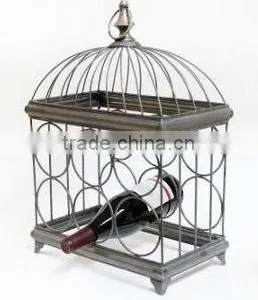 Metal Birdcage 6-Bottle Wine Holder Storage Rack thumbnail-1