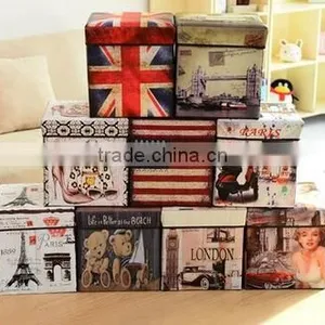 Classical Non-woven Fabric Folded Storage Box thumbnail-1