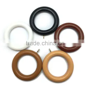 High Quality Wooden Curtain Rod Ring ID40mm/OD65mm Dark Brown Coated thumbnail-6