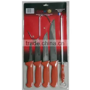 KN3220 Set of 6 Pcs Colourful Plastic Handle Cheap Kitchen Knife thumbnail-1