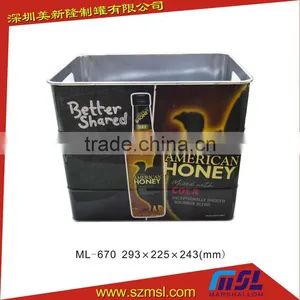 Rectangle Metal Bucket, Metal Ice Bucket for Beer Cans thumbnail-1