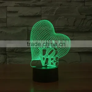 2016 Lovely Fashionable Popular Colorful Acrylic 3D Led Night Light for Girlfriend's Gift thumbnail-3