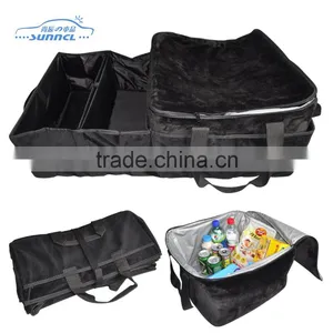 Heavy Duty Polyester New Design Multi Function Foldable Car Trunk Organizer With Alone Cooler Box Bag thumbnail-1