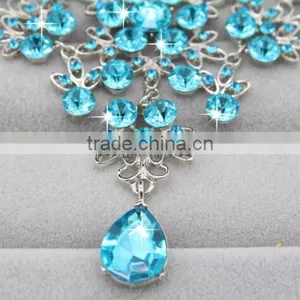 Zm33254a Beautiful Women Drop Earrings Simple Bridal Necklace Jewelry Set thumbnail-5