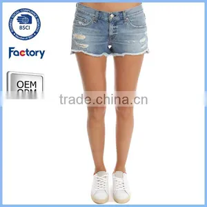 2016 New Fashion Ladies Short Tops for Jeans ,custom Ladies Short Jeans, Hot Sell Ripped Short Jeans thumbnail-1