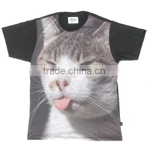 Cute Cat Full Sublimation Printing Hot Sale t Shirt thumbnail-1