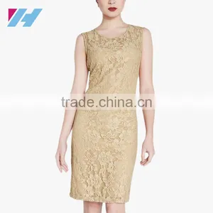 Latest Casual Wear Fashion Office Bodycon Lace Pencil Dress For Women thumbnail-2
