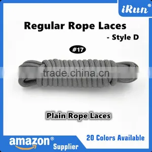 Dark Grey Polyester Yeezy Rope Laces For Runners - Plain Rope Laces Amazon Supplier - Elegant Lace for Ladies thumbnail-1