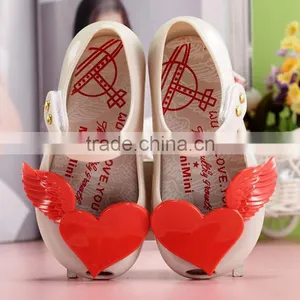 Soft Melissa Shoes for Girls, Heart Design Mini Melissa Shoes thumbnail-3