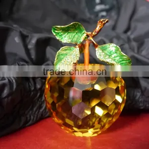 Unique Crystal Yellow Apple Model for Wedding Gift and Home Decoration thumbnail-2