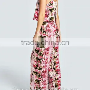 Floral Print Frill Top Strappy Women Jumpsuit for Women thumbnail-3