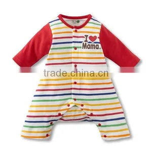 2016 Autumn Sweet Heart Colorful Stripes Long Sleeve Babysuits thumbnail-3