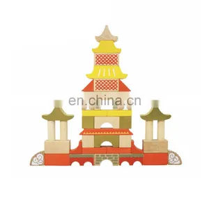 New Design Montessori Kindergarten Solid Wooden Best Selling Educational China Building Block Set Tower For Kids Use thumbnail-5